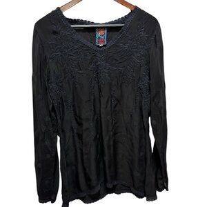 Johnny Was Embroidered Top in Black